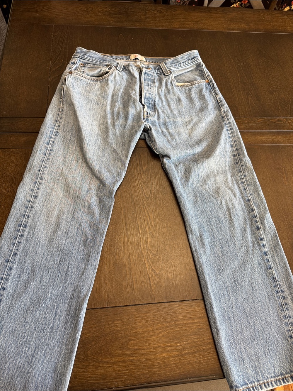Levi's 501 Light Blue Straight Leg Button Fly